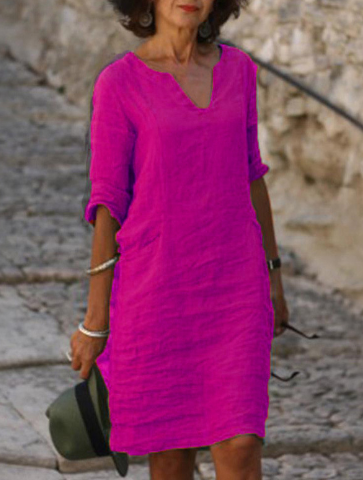 Leila |Tummy Covering V-neck Dress